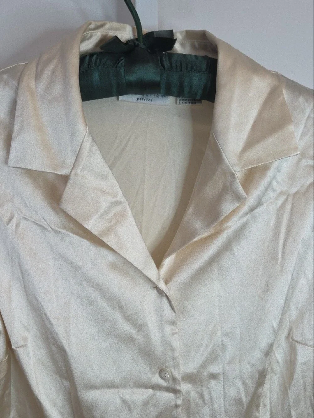 Preview Collection Petites Stretch Silk Blouse Cream Champagne Petite Large